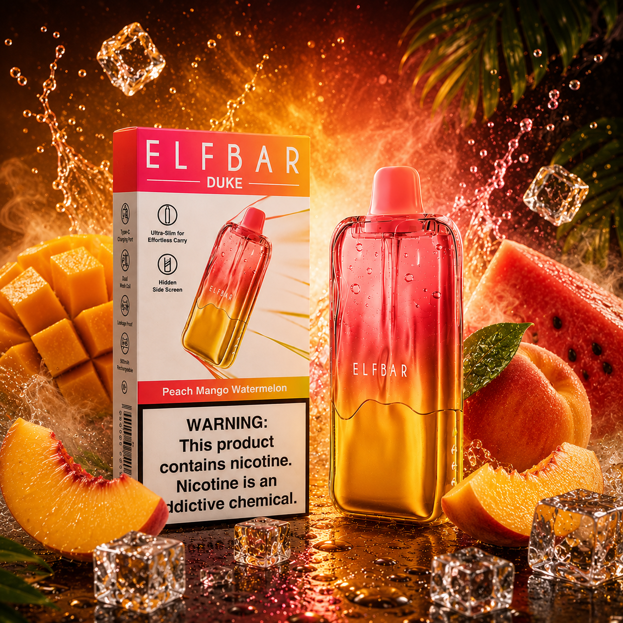 Elfbar 35k duke - Peach Mango Watermelon 🍑🥭🍉