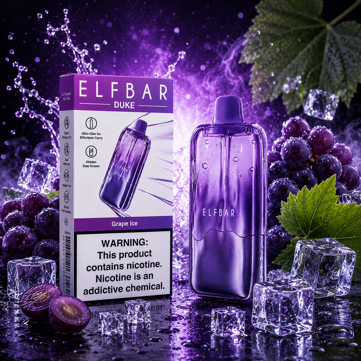 Elfbar 35k duke - Grape ice 🍇🧊