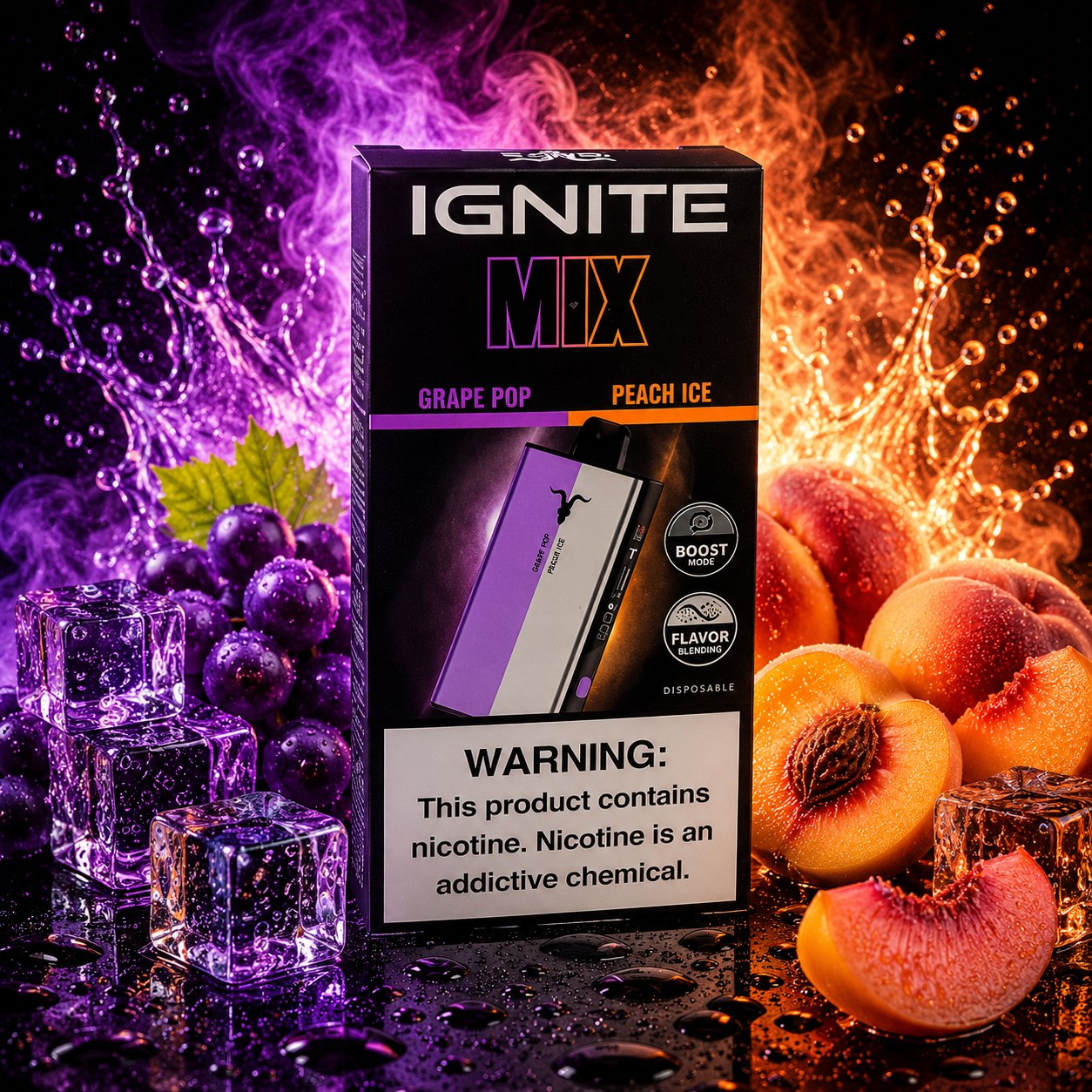 Ignite v400 mix - Grape Pop + Peach Ice